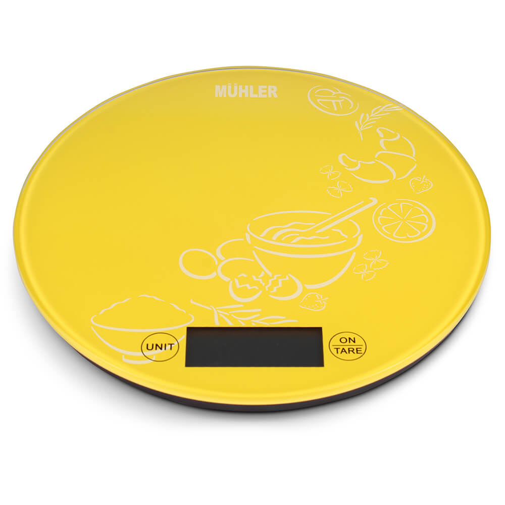 Везна Muhler KSC-2026R ел.кухненска, жълт, 5kg