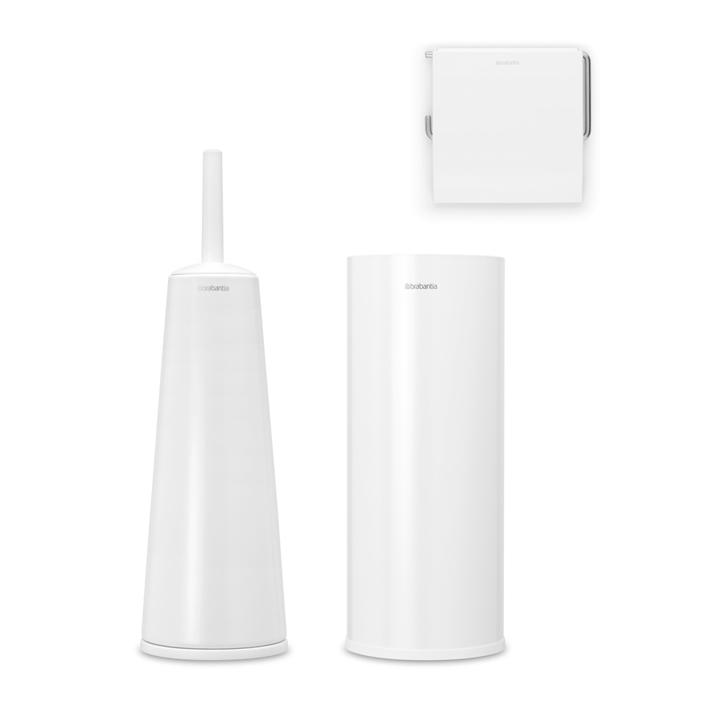 Комплект аксесоари за тоалетна Brabantia ReNew White 3 части