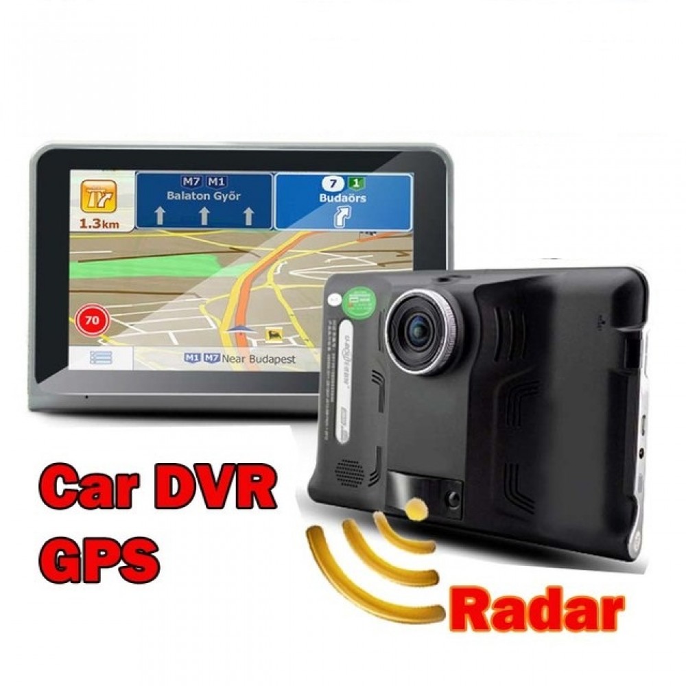 Android GPS навигация 7" за кола и камион с Вграден Видеорегистратор и Радар Детектор Vivas Android 7057Cam, EU, BT, AVIn, WiFi