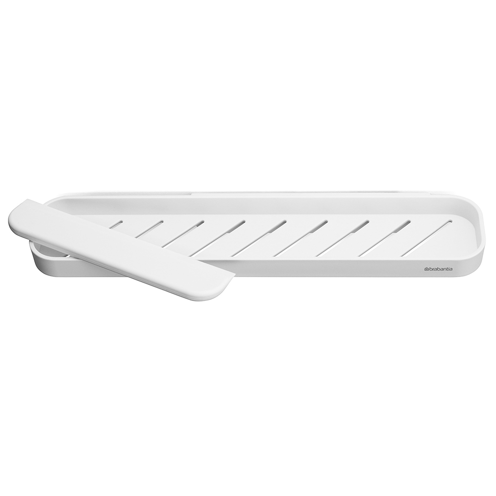 Рафт за душ с приставка за почистване Brabantia MindSet Mineral Fresh White