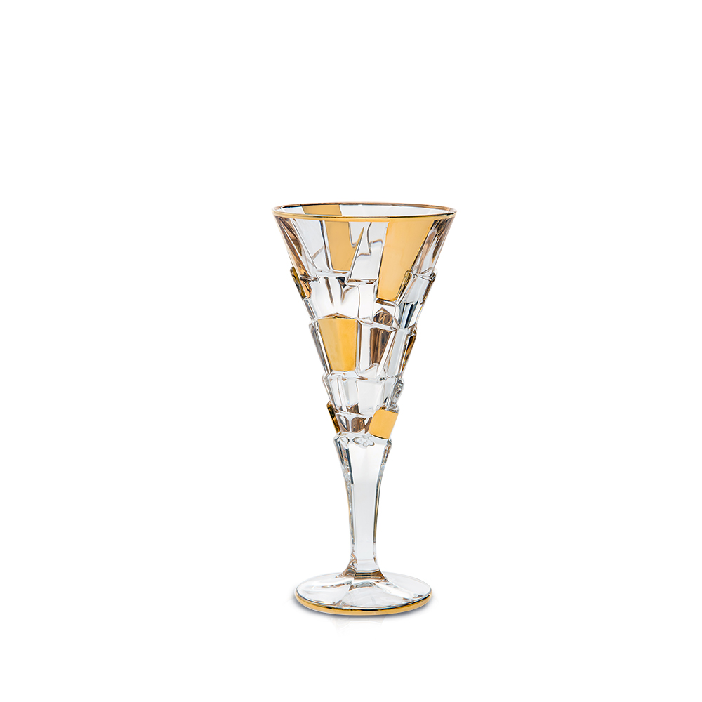 Чаша за вино Bohemia 1845 Crack Gold 230ml, 6 броя