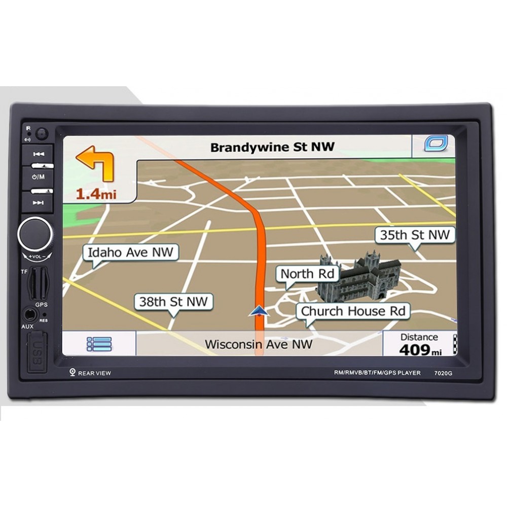 Универсален Двоен Дин с GPS,  Радио, MP3, MP4, USB, SD карта, Bluetooth 7021A BT GPS