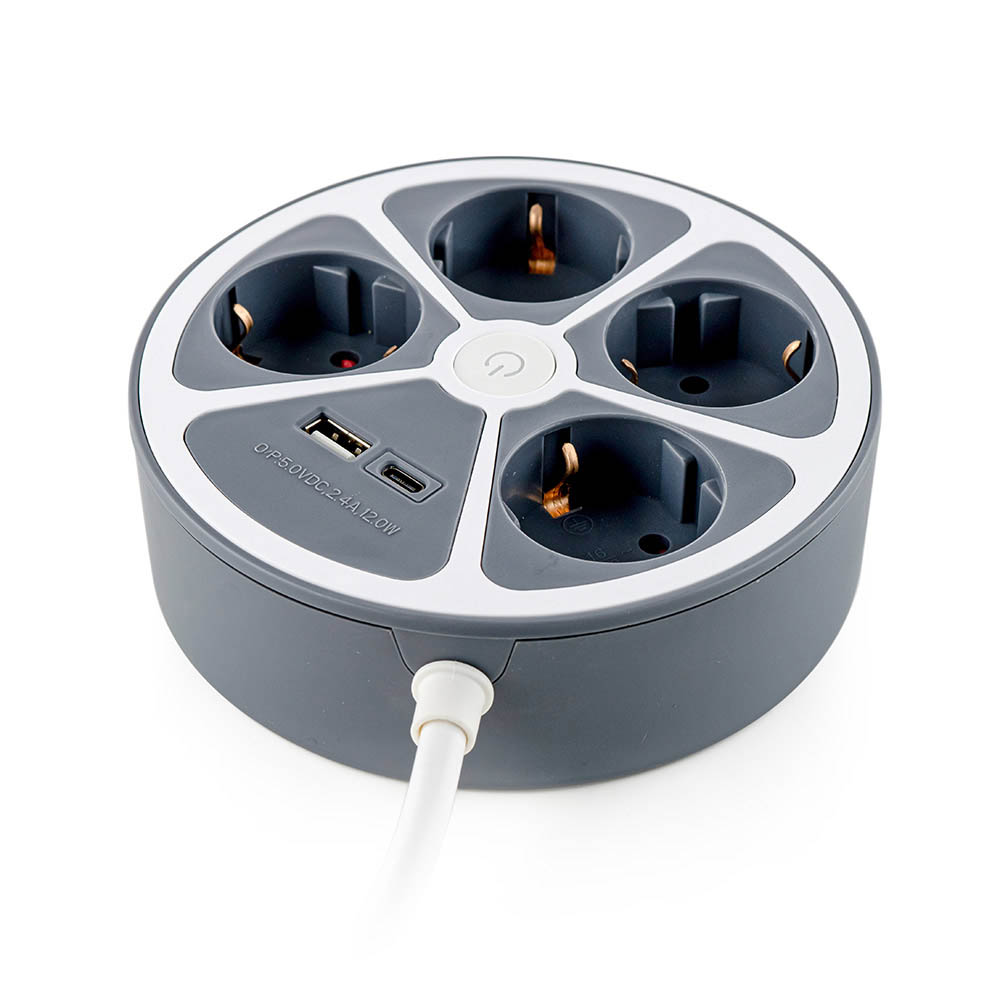 Раклонител с 4 гнезда и 2 USB порта