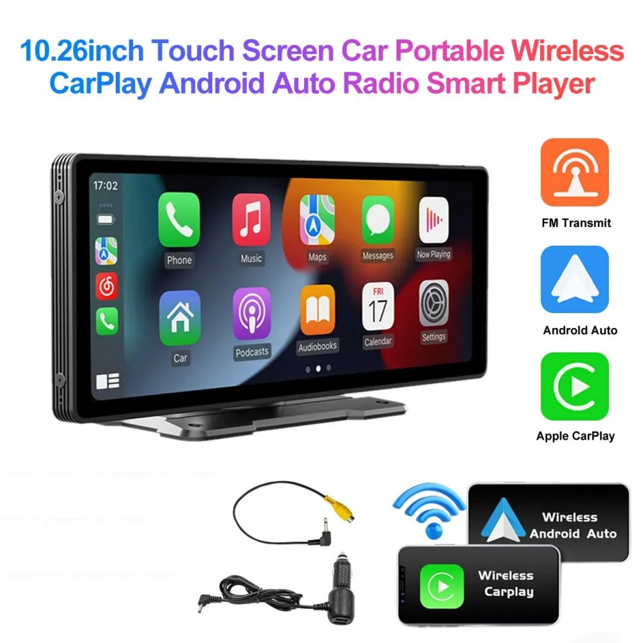 Мултимедийна навигация Vivas М1026, 10.26 инча HD тъч дисплей, Безжична Apple Carplay и Android Auto, Bluetooth, Огледален екран