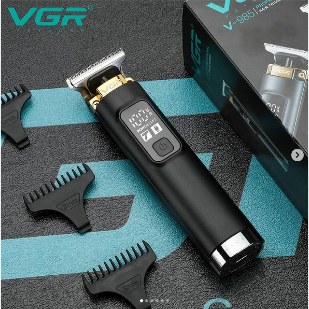 Професионален тример за подстригване и тяло VGR V-985, IPX 7 Водоустойчивост, LCD дисплей, Време на работа 200 минути