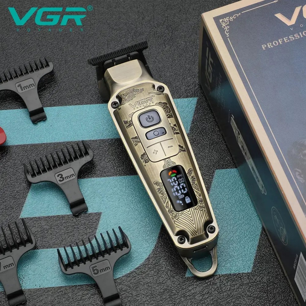 Професионален тример за подстригване и тяло VGR V-901, IPX 7 Водоустойчивост, LCD дисплей, Време на работа 200 минути