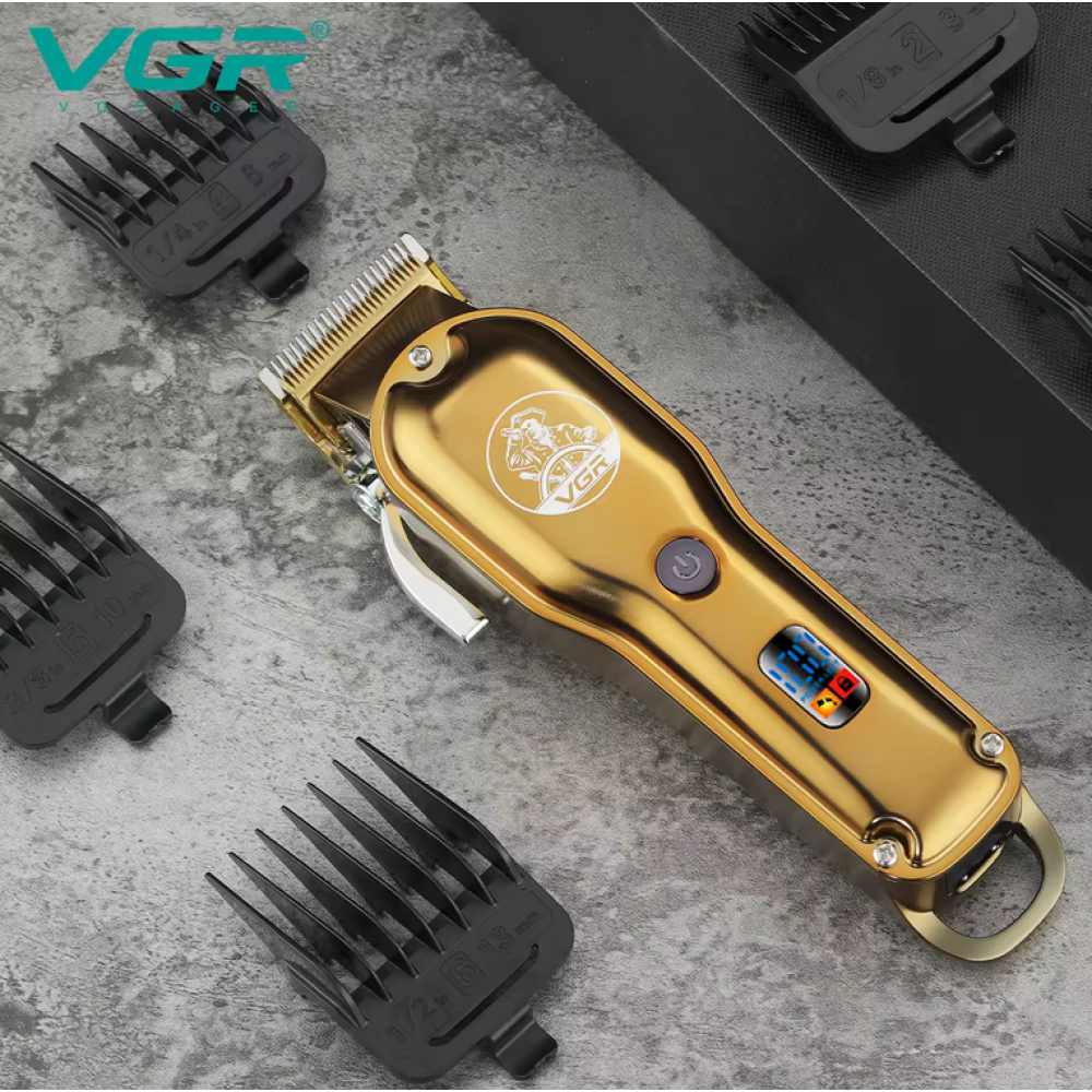 Професионален тример за подстригване и тяло VGR 650, IPX 7 Водоустойчивост, LCD дисплей, Време на работа 200 минути