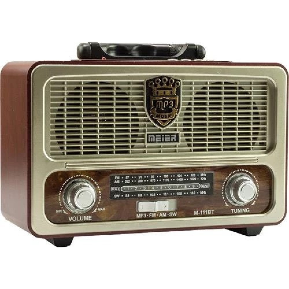 Ретро радио MEIER M-111BT, Bluetooth, USB, SD, FM