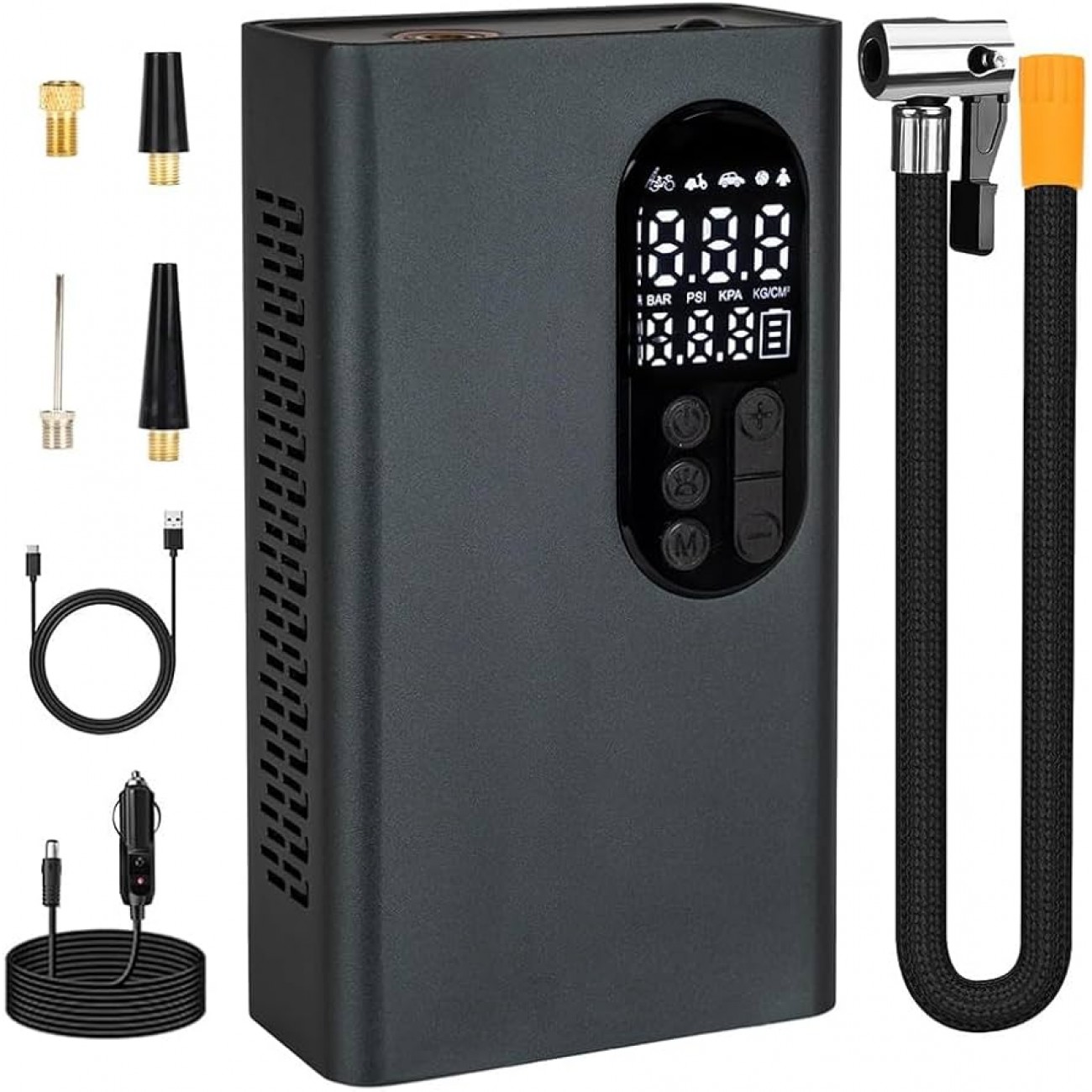 Портативен компресор Smart Technology PR1120, Акумулаторна, Дисплей, Измерване на налягането, Power Bank