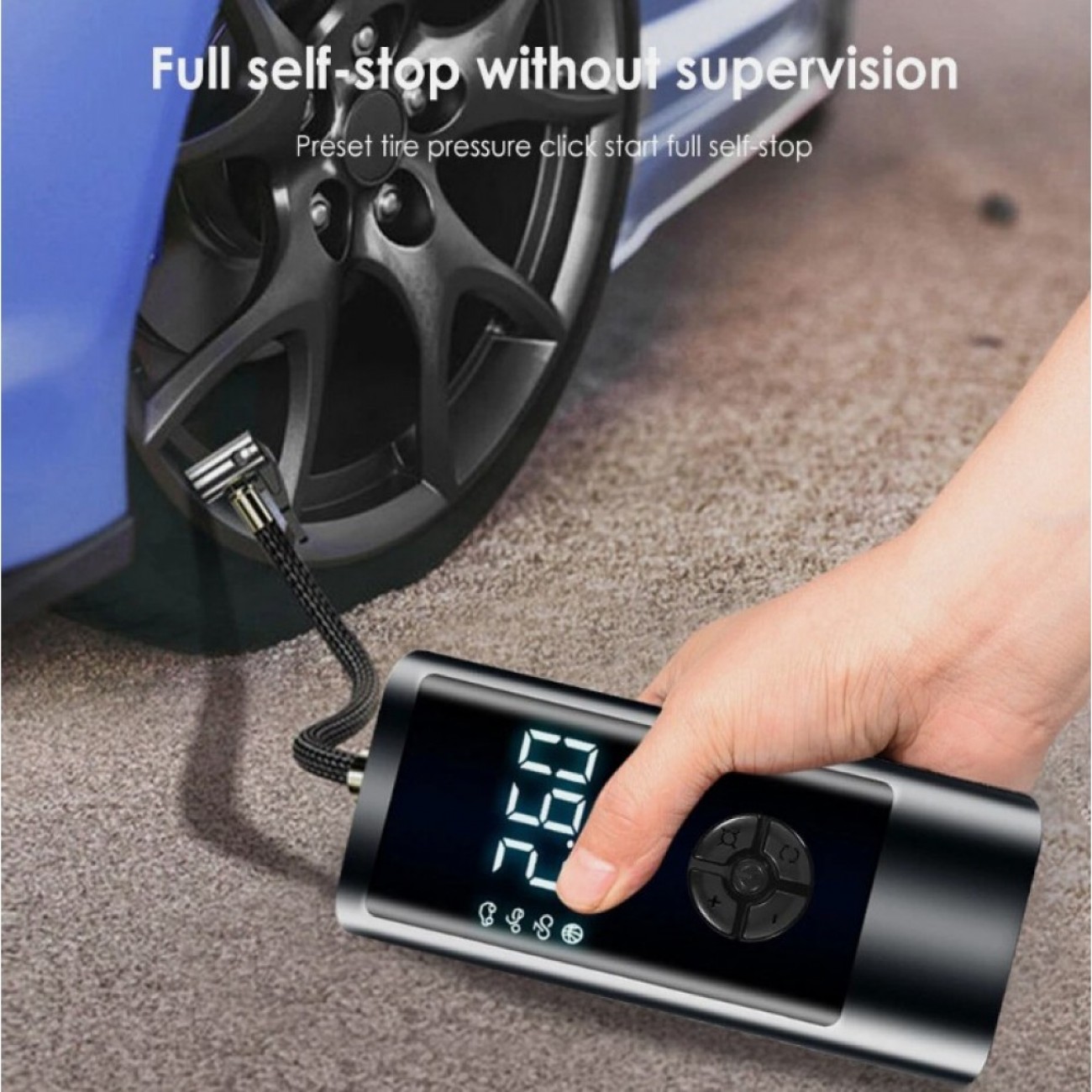 Компресор Smart Technology PR-1901, 150 PSI, Мониторинг на налягането, Подходящ за автомобил, мотор, колело, топки, легла и др.