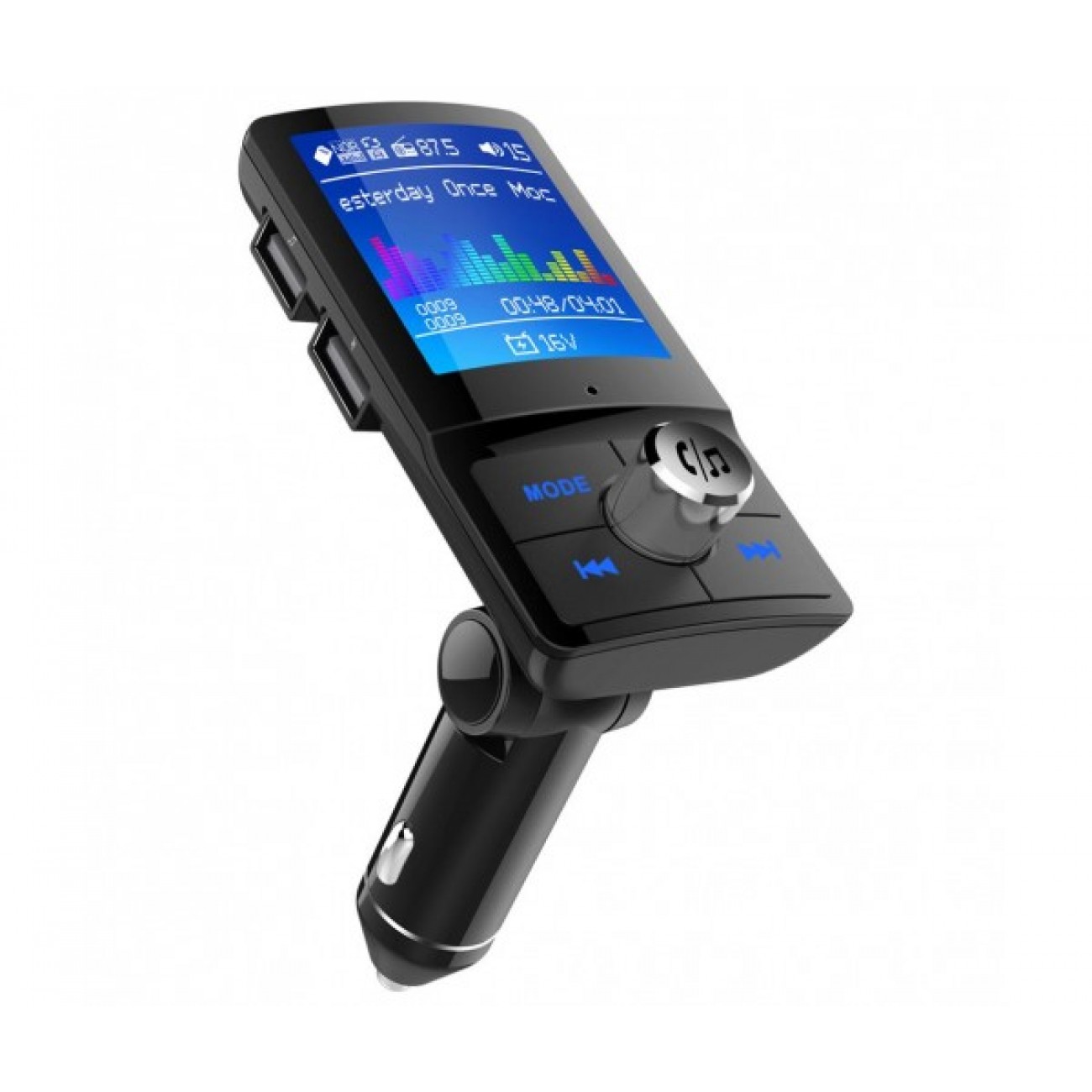 Автомобилен трансмитер Car Kit BC45, Bluetooth, USB зарядно, TFT цветен дисплей