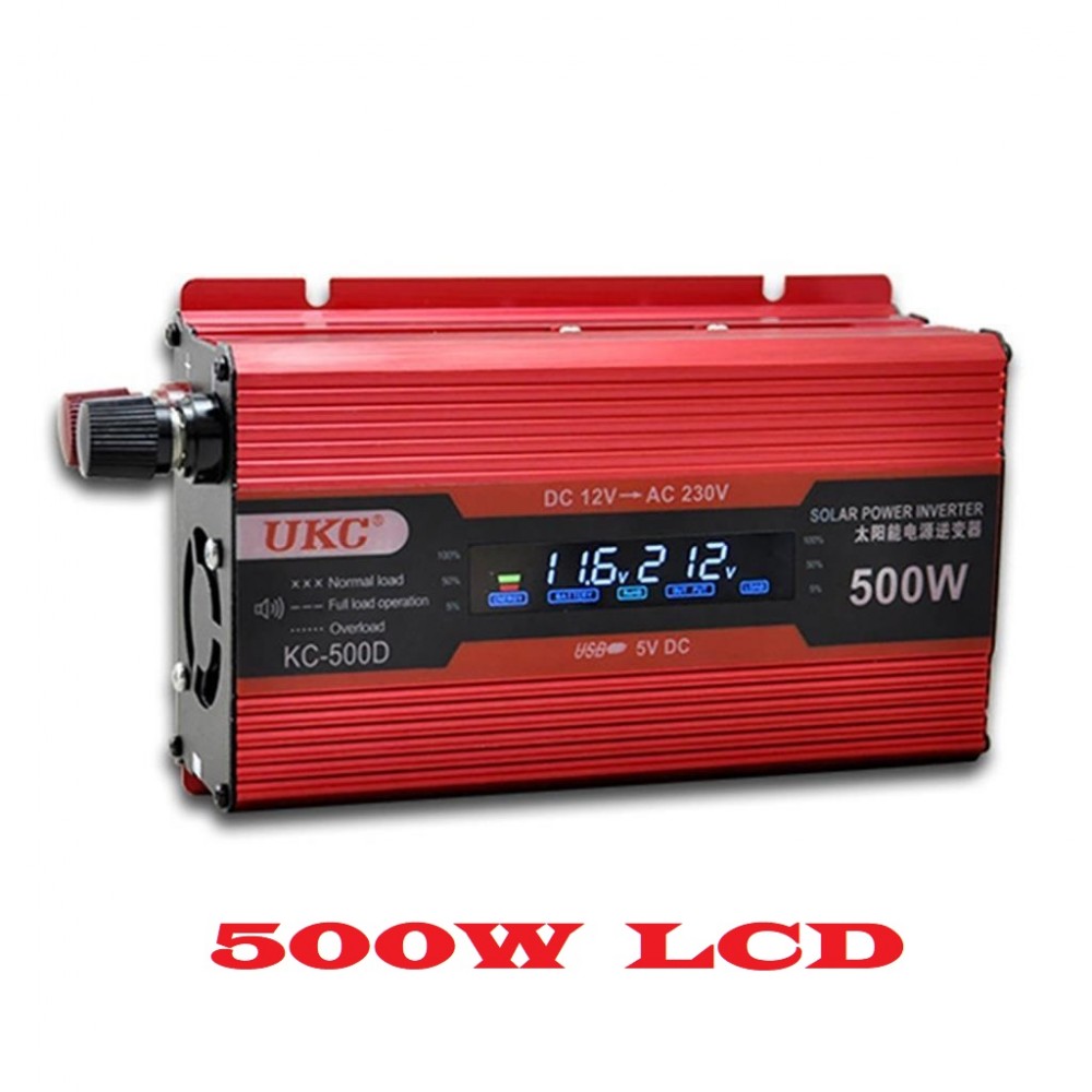 Инвертор на напрежение UKC KC-500D, 12V - 220V, 500W, LCD