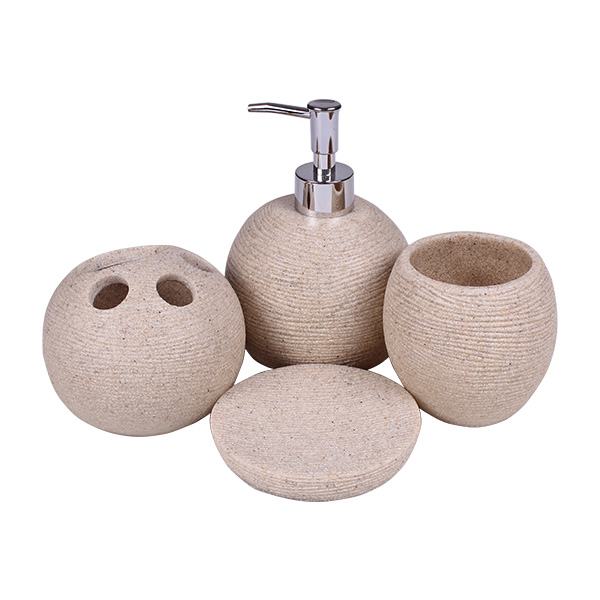 К-т аксесоари за баня 4 части камък топка