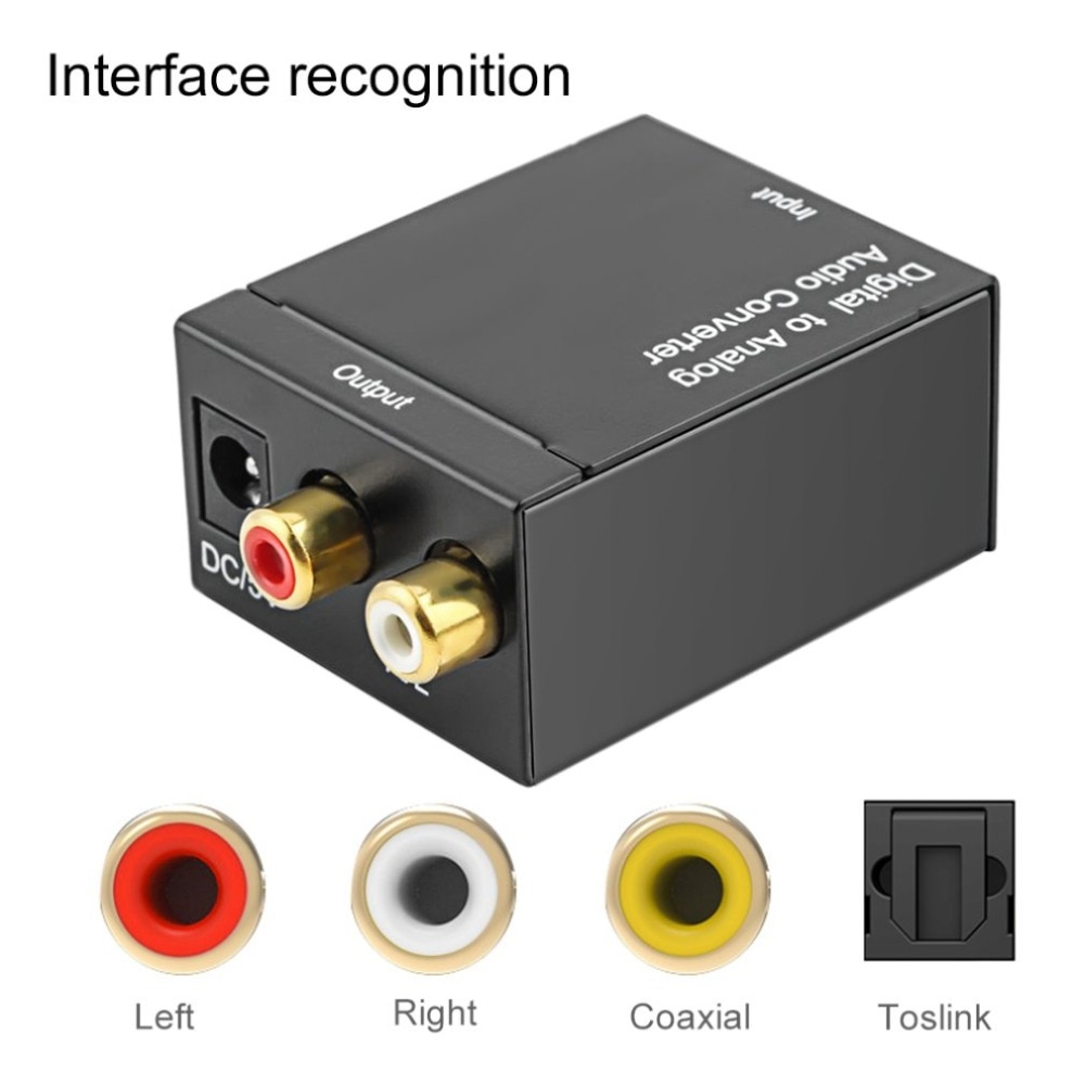 Digital Analog AUDIO конвертор TOSLINK - от оптичен аудио кабел към стандартен чинч L/R