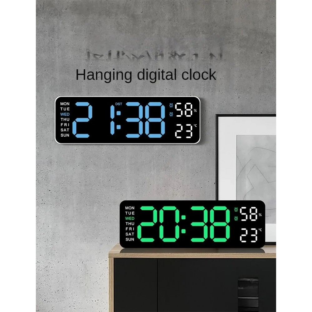 Часовник с голям LCD дисплей Temeo Wall Clock 5503, Дата, Температура, Влажност