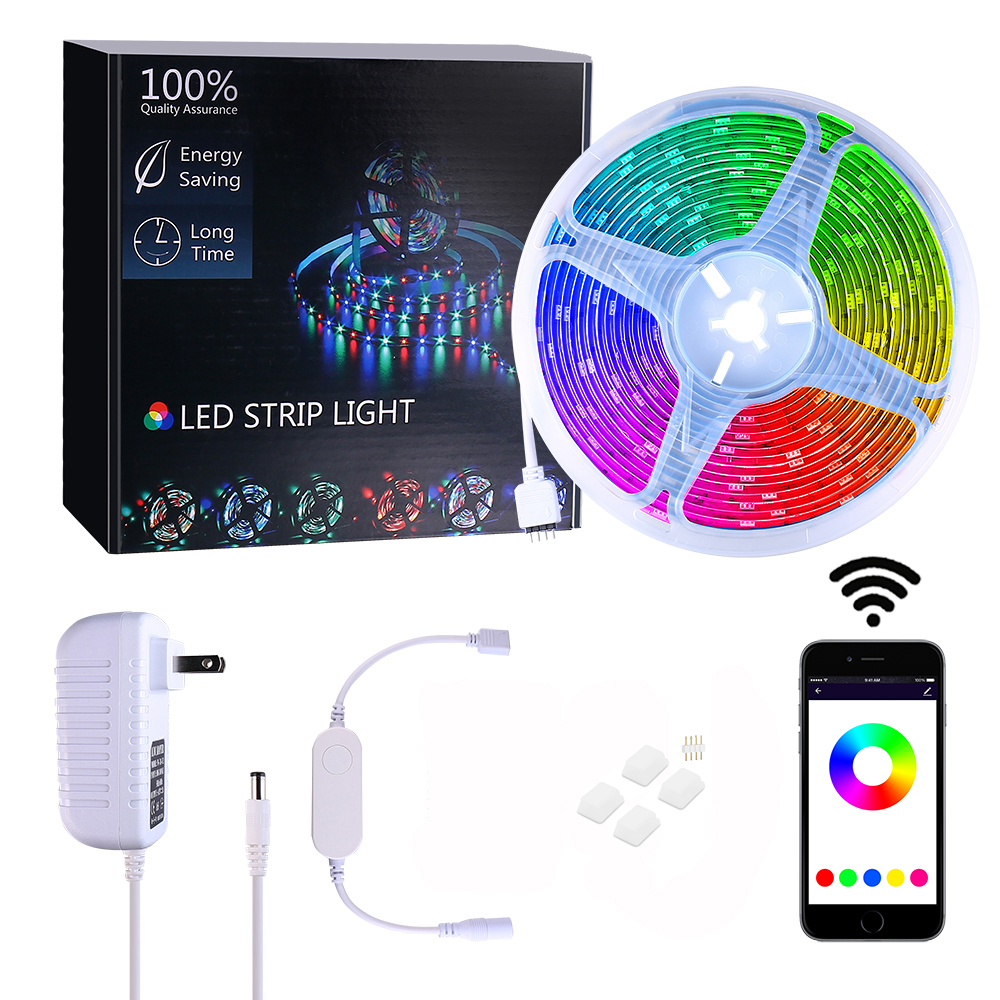 Smart RGB Led лента, Alexa , 5м, Водоустойчива, Android, iPhone