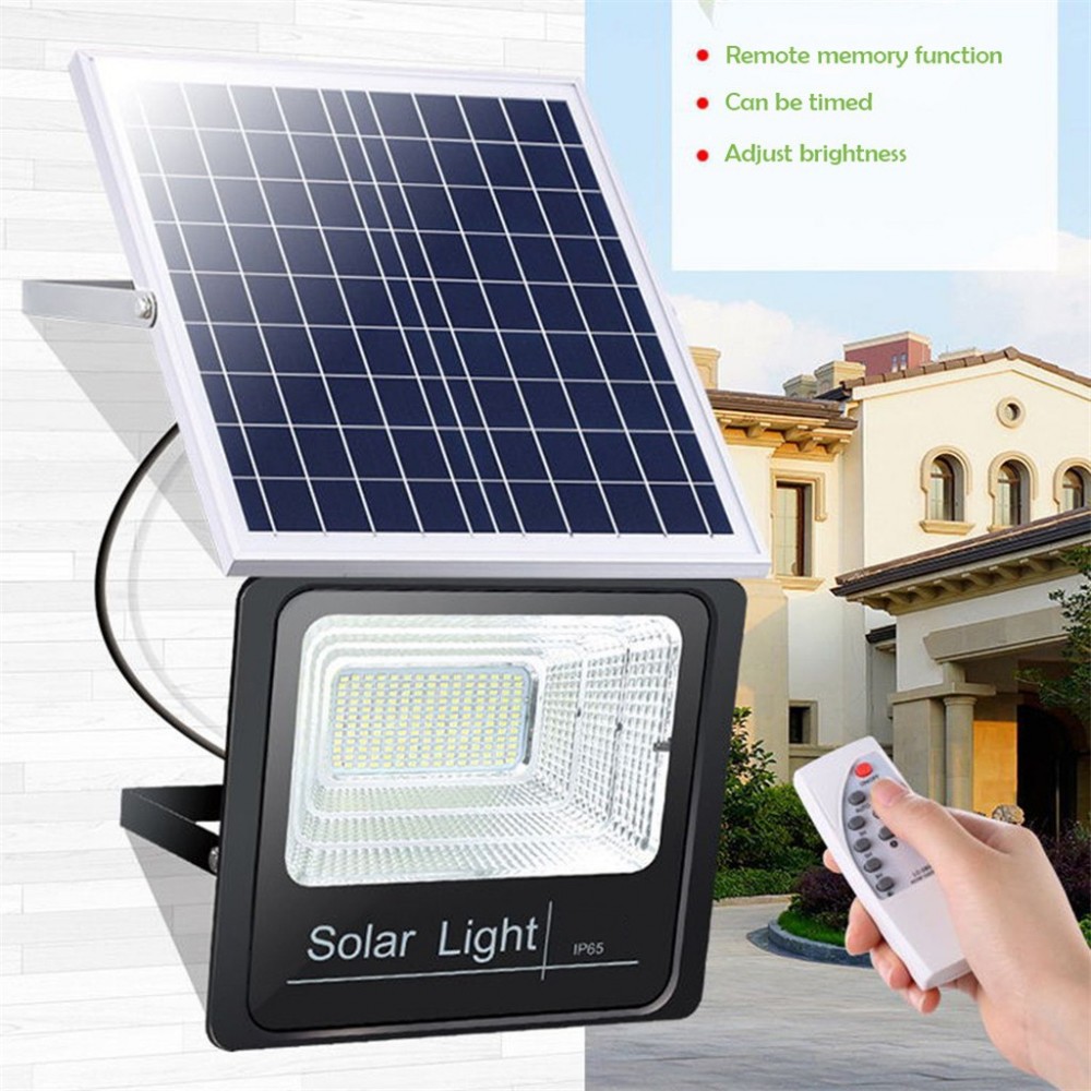 Градински соларен LED комплект Solar Flood Lamp T-300W, Соларен панел, LED прожектор, Дистанционно управление, 300W