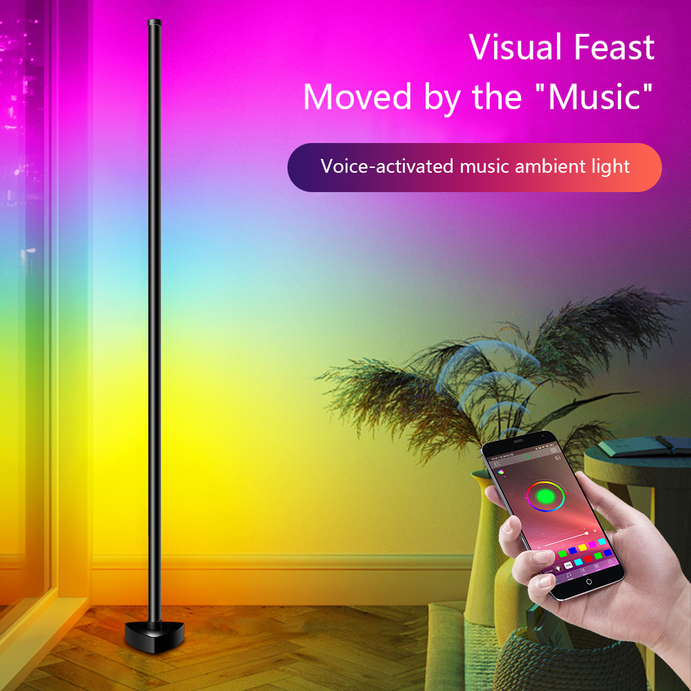 Модерна LED RGB подова лампа с регулируема светлина Smart Technology Floor LAMP, За спалня, всекидневна, атмосферни светлини, Блутут
