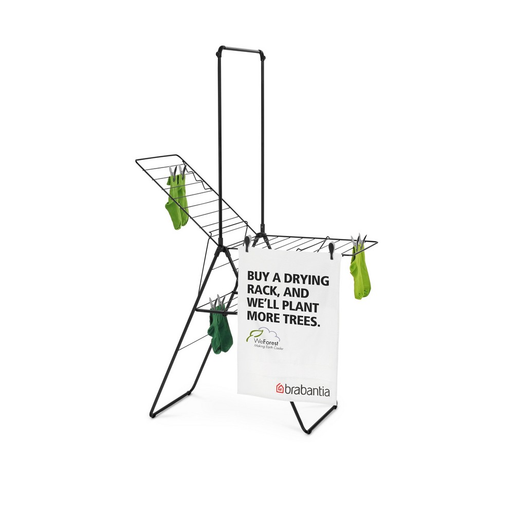 Сушилник за дрехи Brabantia Hangon 20m с допълнителен прът, Matt Black