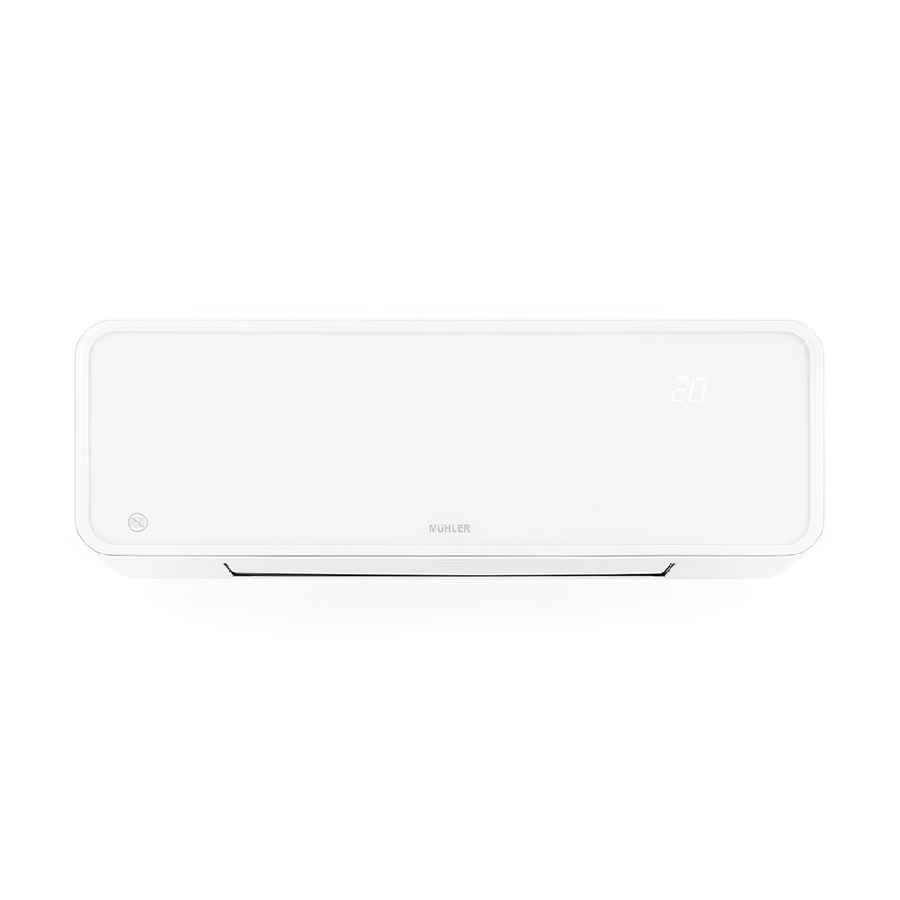 Печка керамична Muhler MCW-2035, 2000W, стенна, стъклен панел, LED дисплей, дистанционно управление