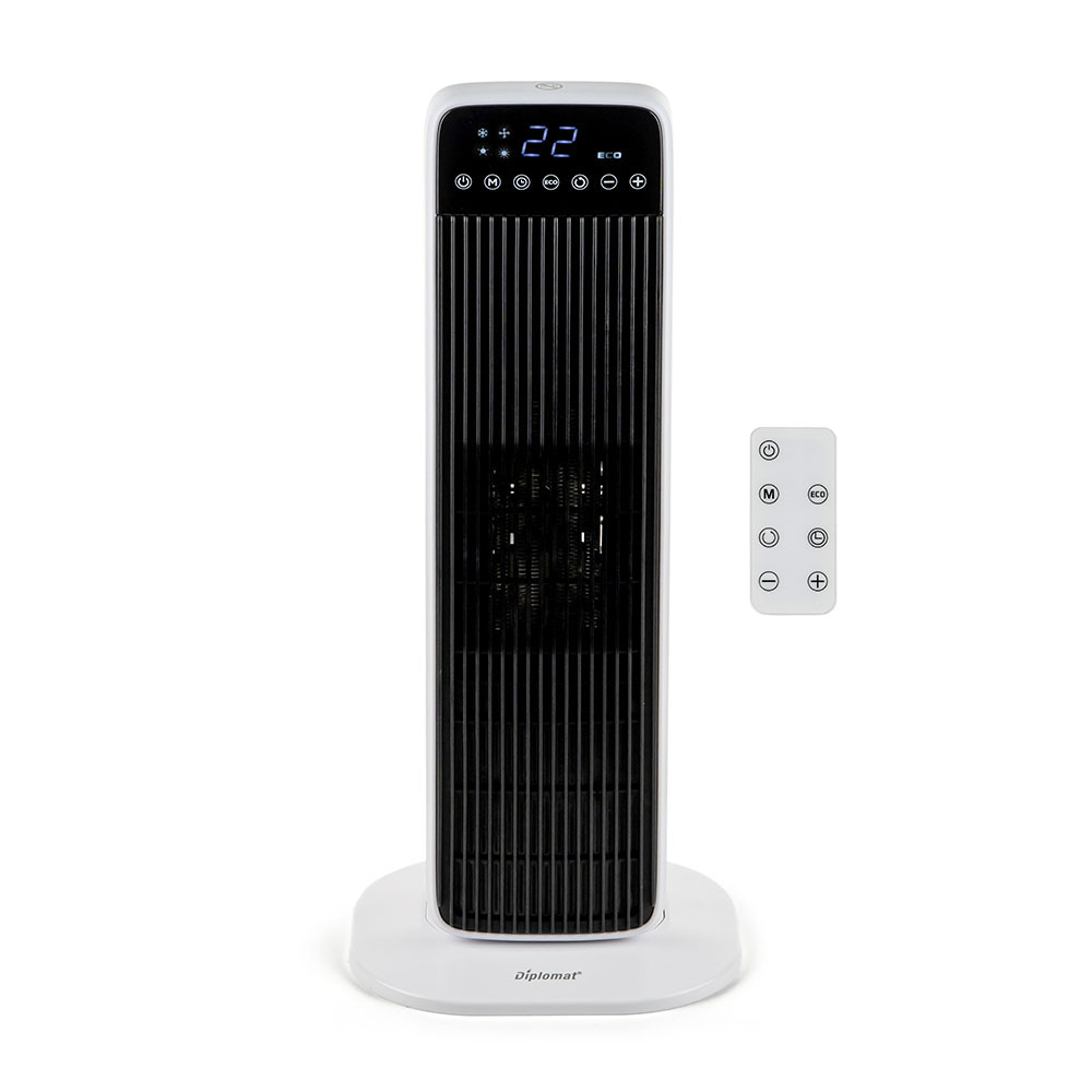 Печка керамична Diplomat P19, 2000W, кула, LED дисплей, дистанционно упр.