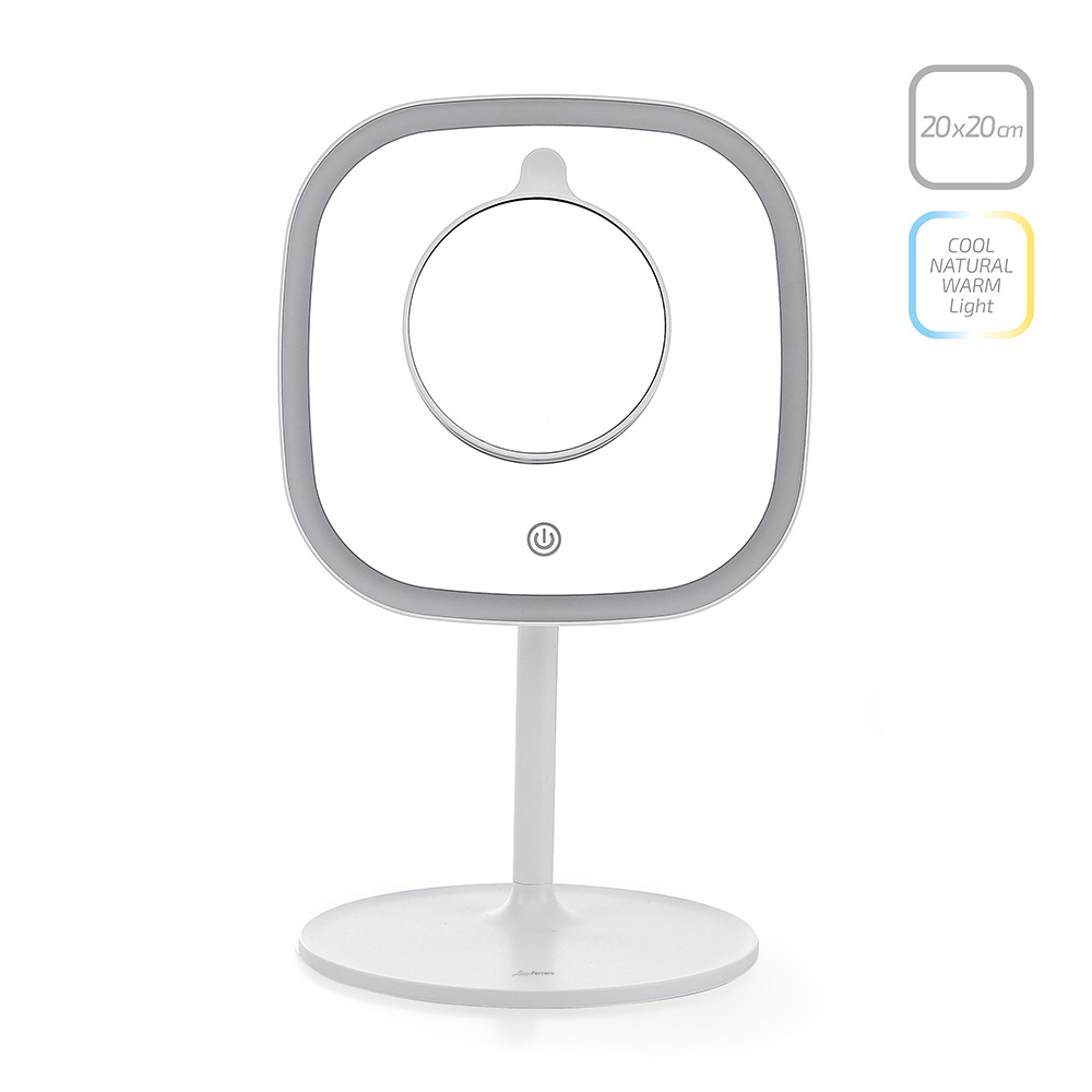 LED козметично огледало за грим Luigi Ferrero FR-801, квадрат, 20x20 cm
