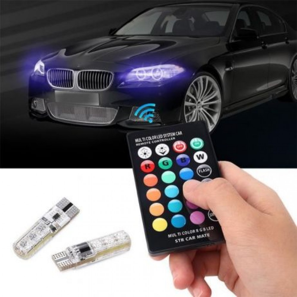 Цветни LED крушки за габарити с дистанционно