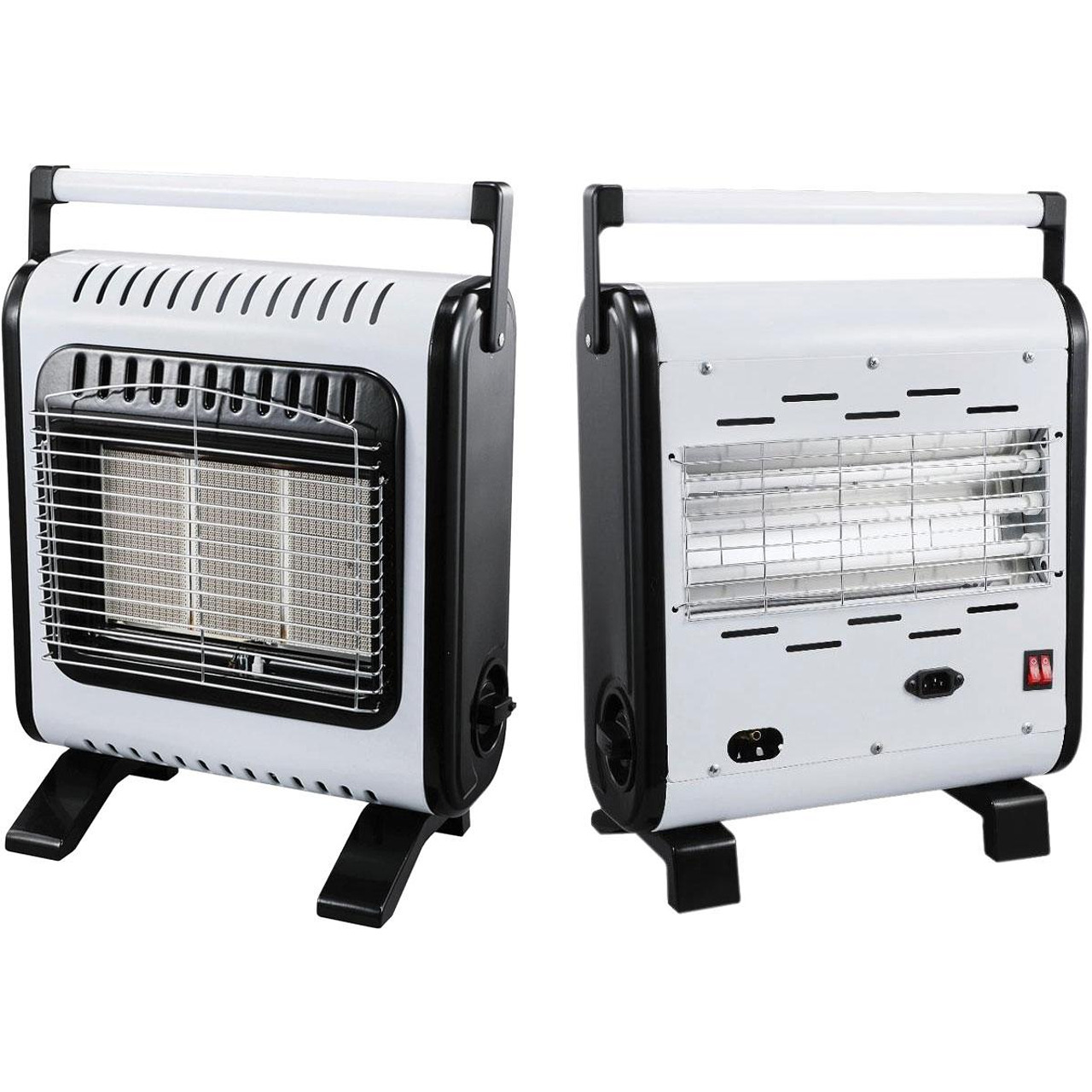 ПЕЧКА ЗА ОТОПЛЕНИЕ ГАЗ+ЕЛЕКТРИЧЕСТВО, черно+бяло,  ELITE EGERH-1422