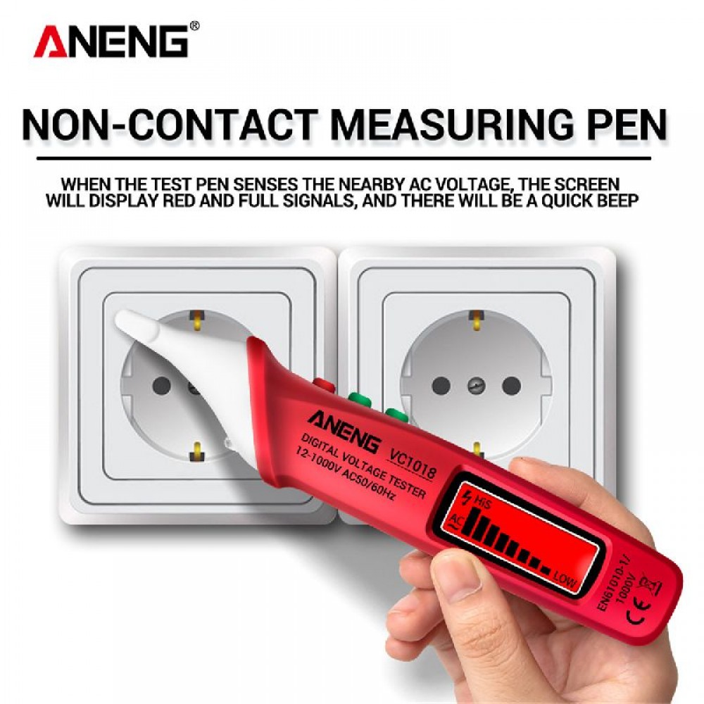 Безконтактен сензорен тестер за напрежение ANENG VC1018, 12-1000V, AC50/60Hz