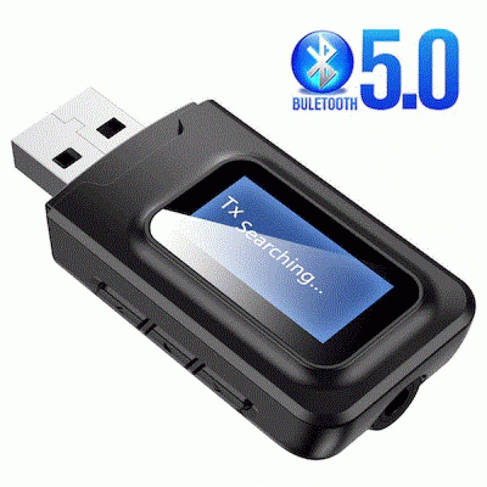 Блутут USB Аудио приемник - предавател 3 в 1, LCD дисплей, 3.5mm жак, за TV, кола, компютър