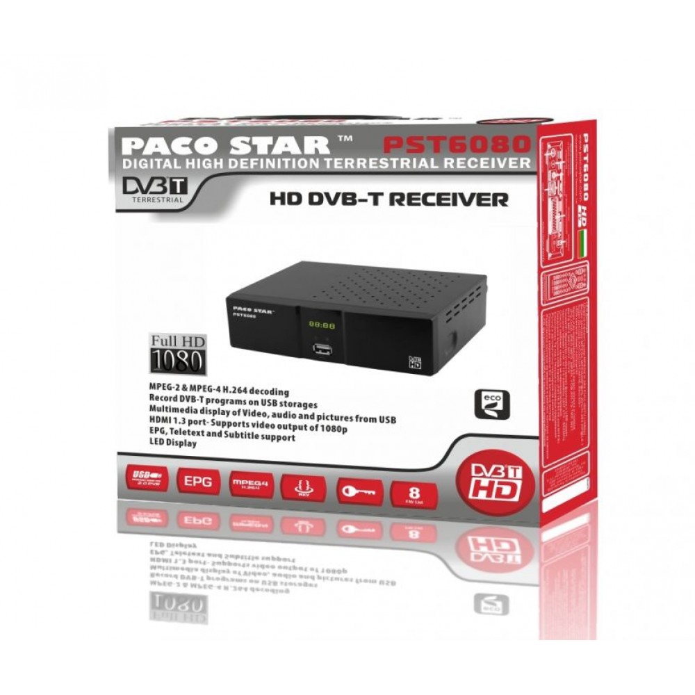Цифров ефирен HD приемник DVB-T Full HD PACOSTAR PST6080