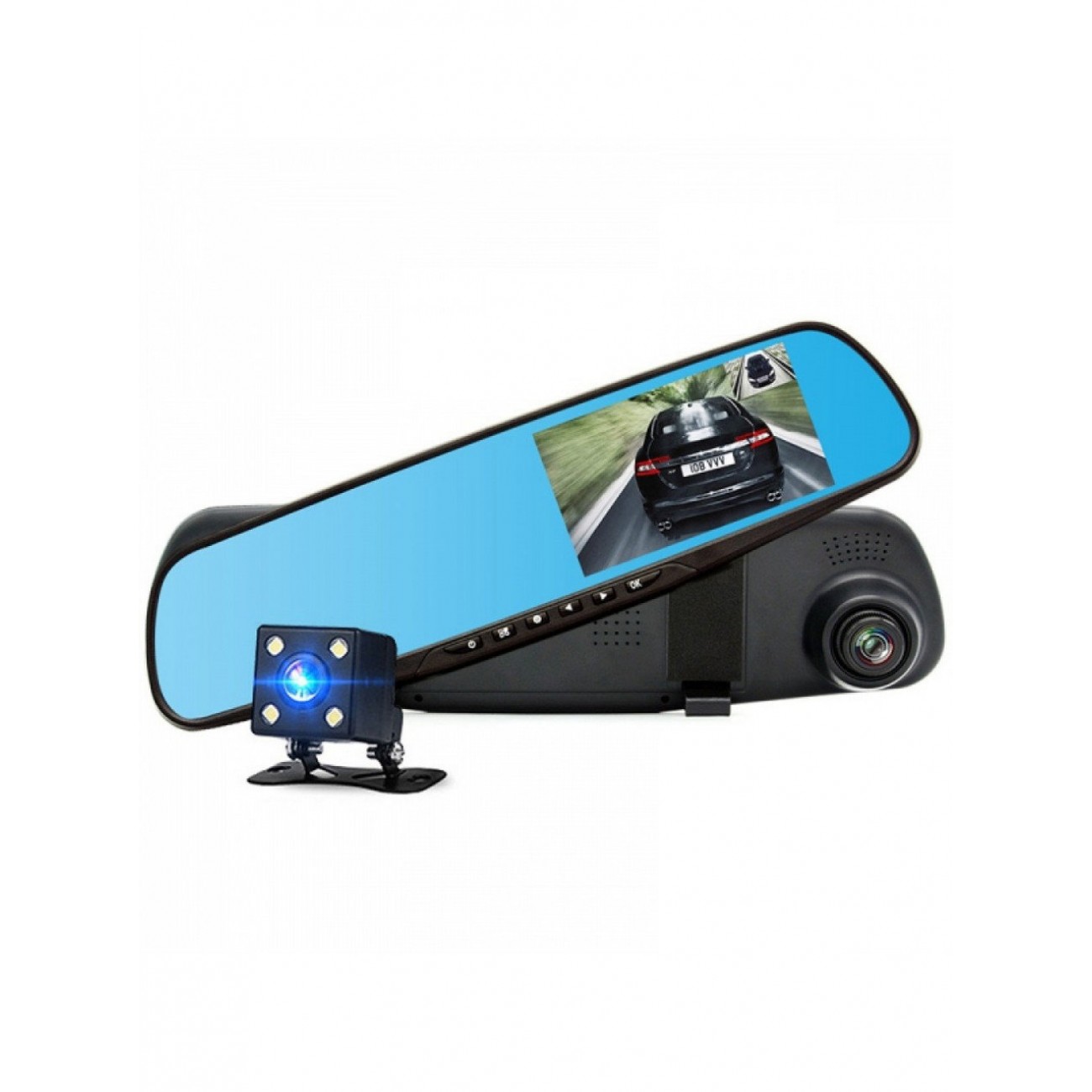 Огледало за кола с вграден видеорегистратор, 4.3", Full HD, Камера задно виждане