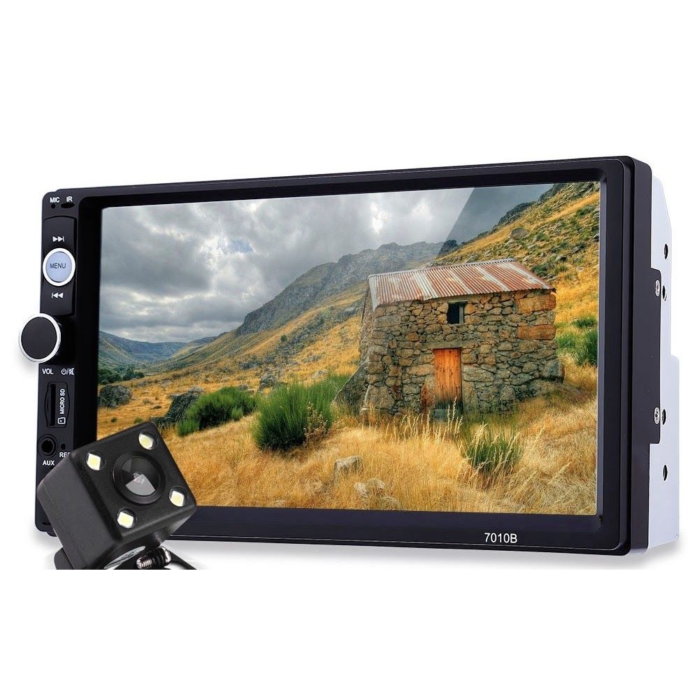 Универсален Двоен Дин Double Din 7010B, Радио, MP3, MP4, USB, SD карта, Bluetooth, Камера задно виждане