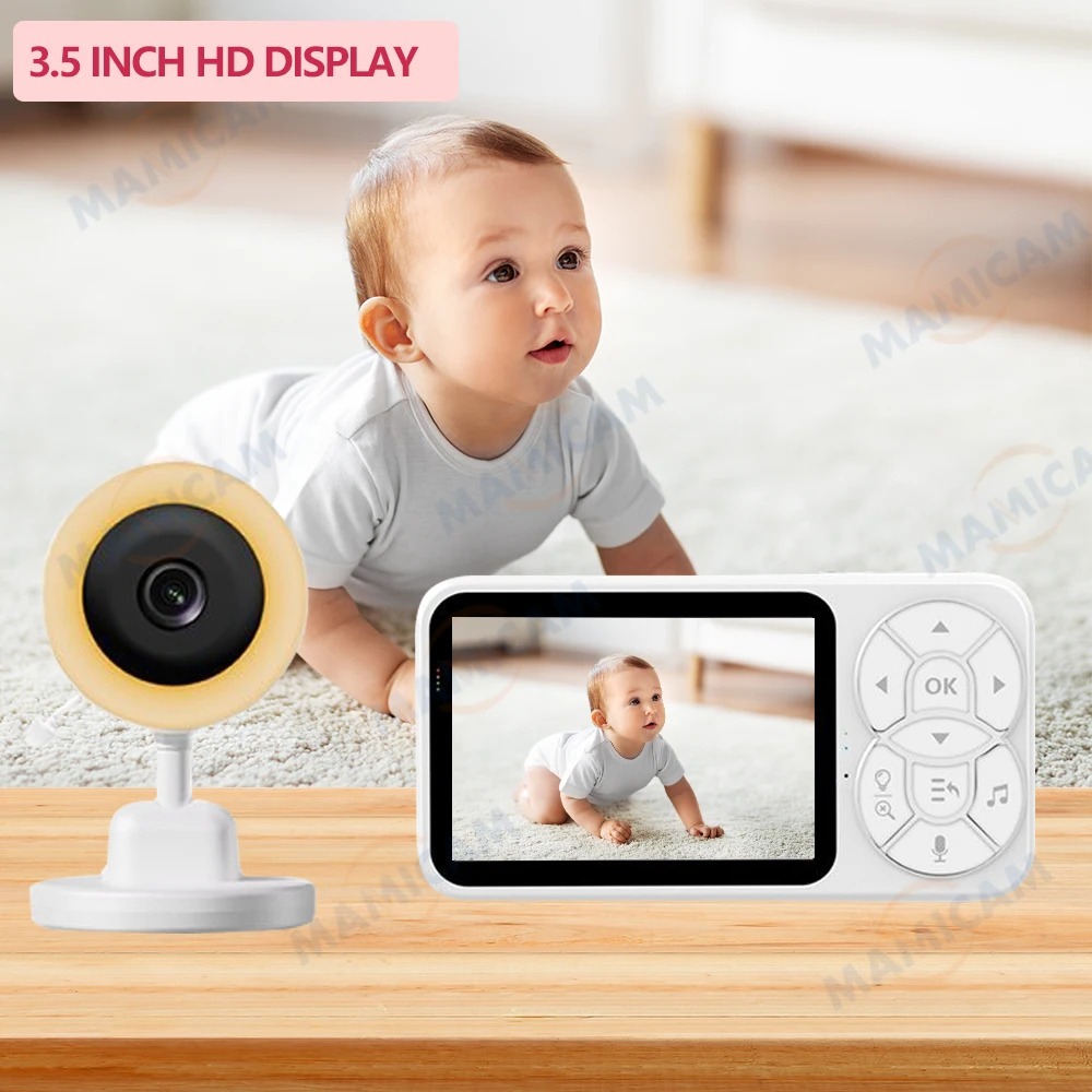 Бебефон с камера Smart Technology C4L, 3.5" LCD дисплей, 2.4G безжичен, Нощно виждане, Двупосочно аудио. Температурен сензор