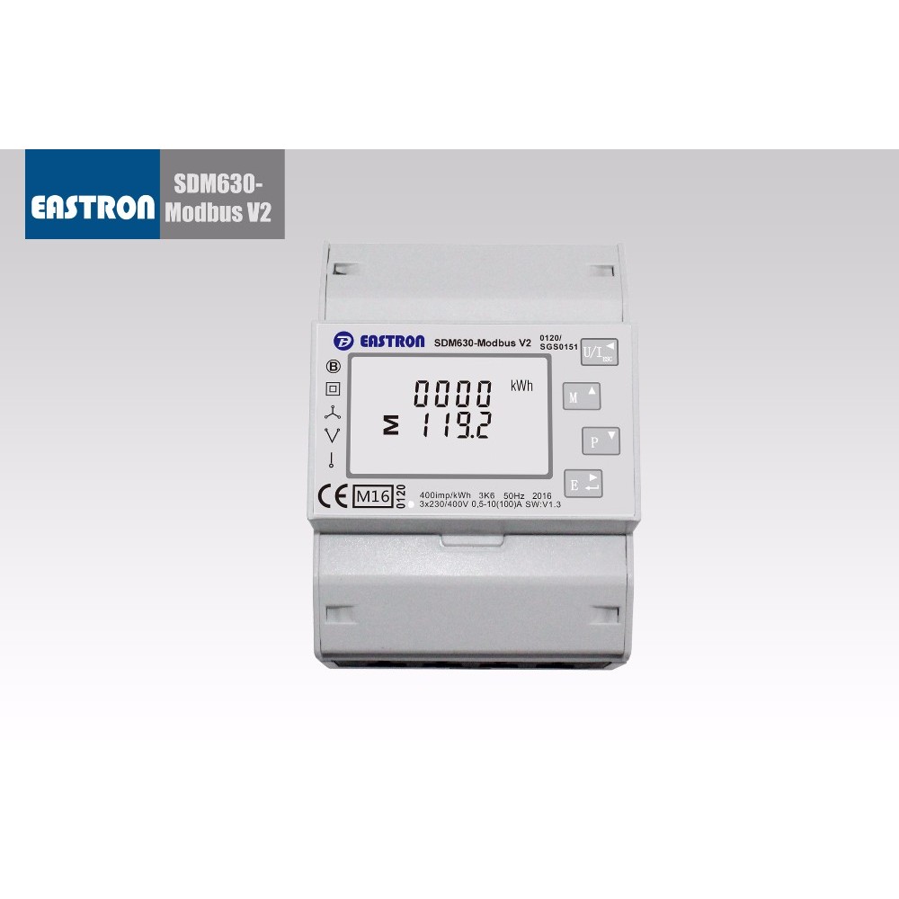 Трифазен Смарт Електромер Eastron SDM630 MODBUS MID, 100А, RS485 комуникация