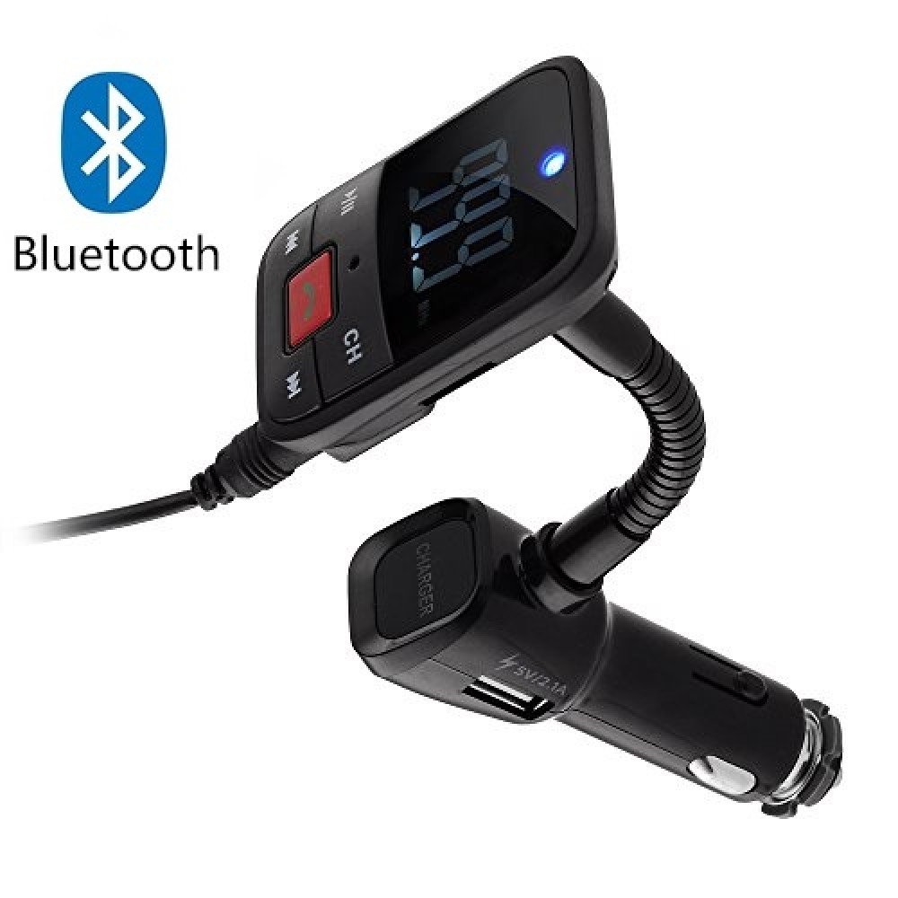 Автомобилен Bluetooth FM трансмитер с USB зарядно за GSM