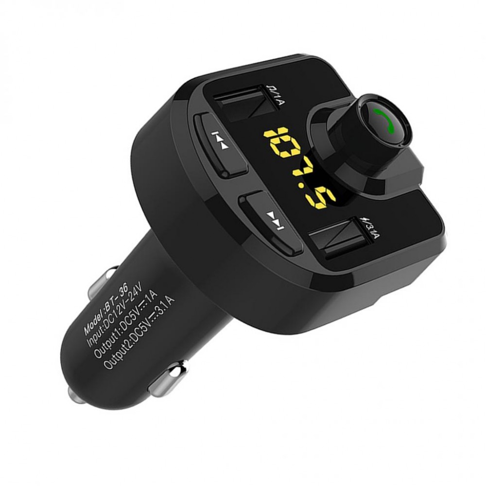 Автомобилен Bluetooth FM трансмитер с USB зарядно за GSM Bluetooth Car Kit BT36