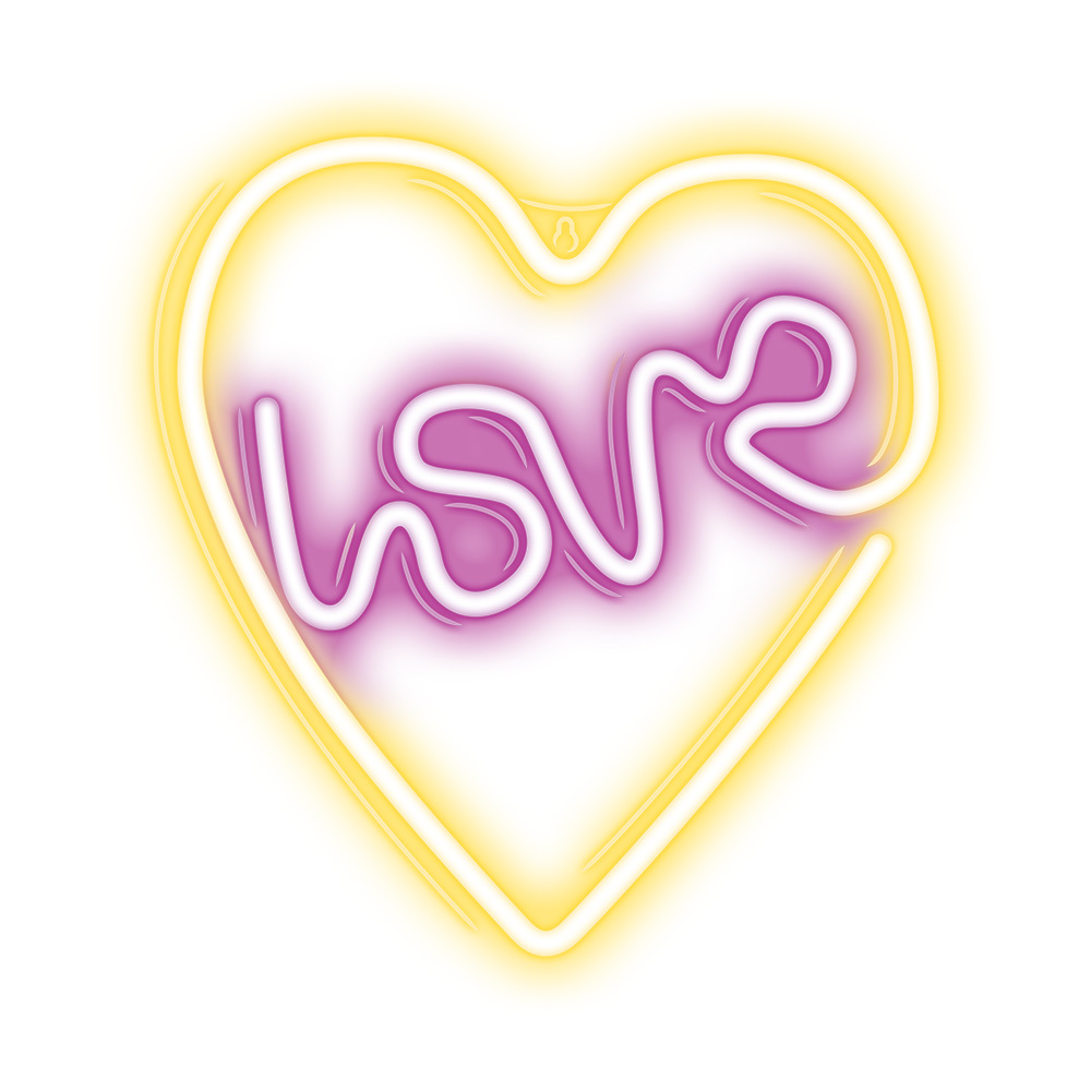 Неонова LED светлина Love Heart, USB захранване, Батерии