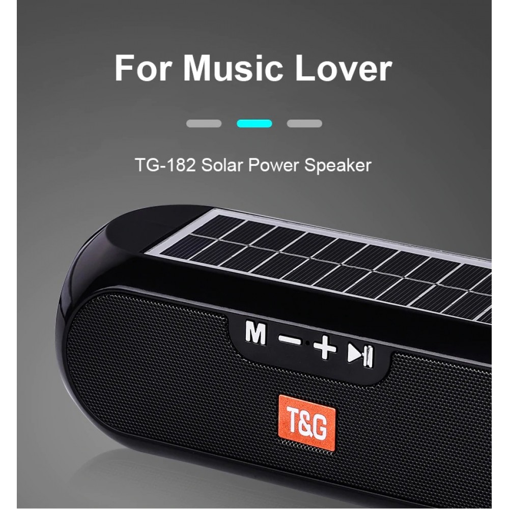 Преносима Bluetooth MP3 Колонка TG-182, Power Bank, Соларно зареждане