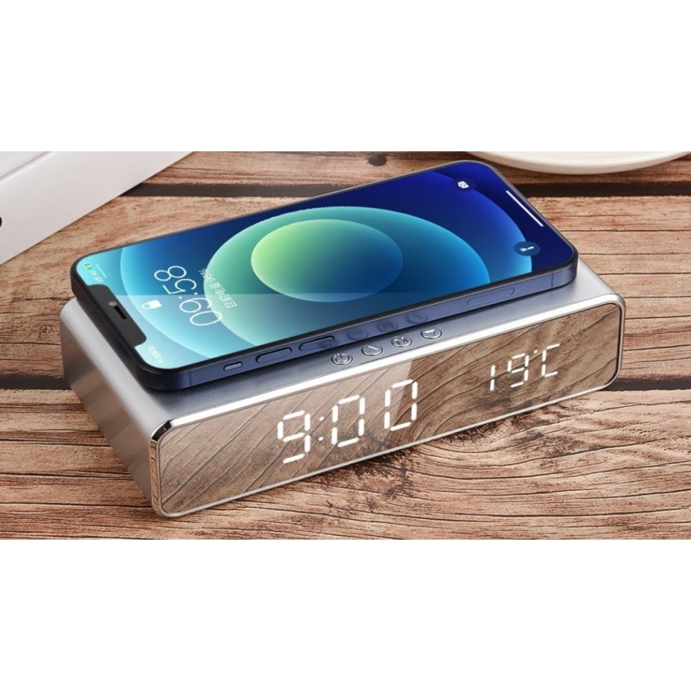 Лед часовник с докинг станция Smart Technology W621, Температура, Безжично зареждане
