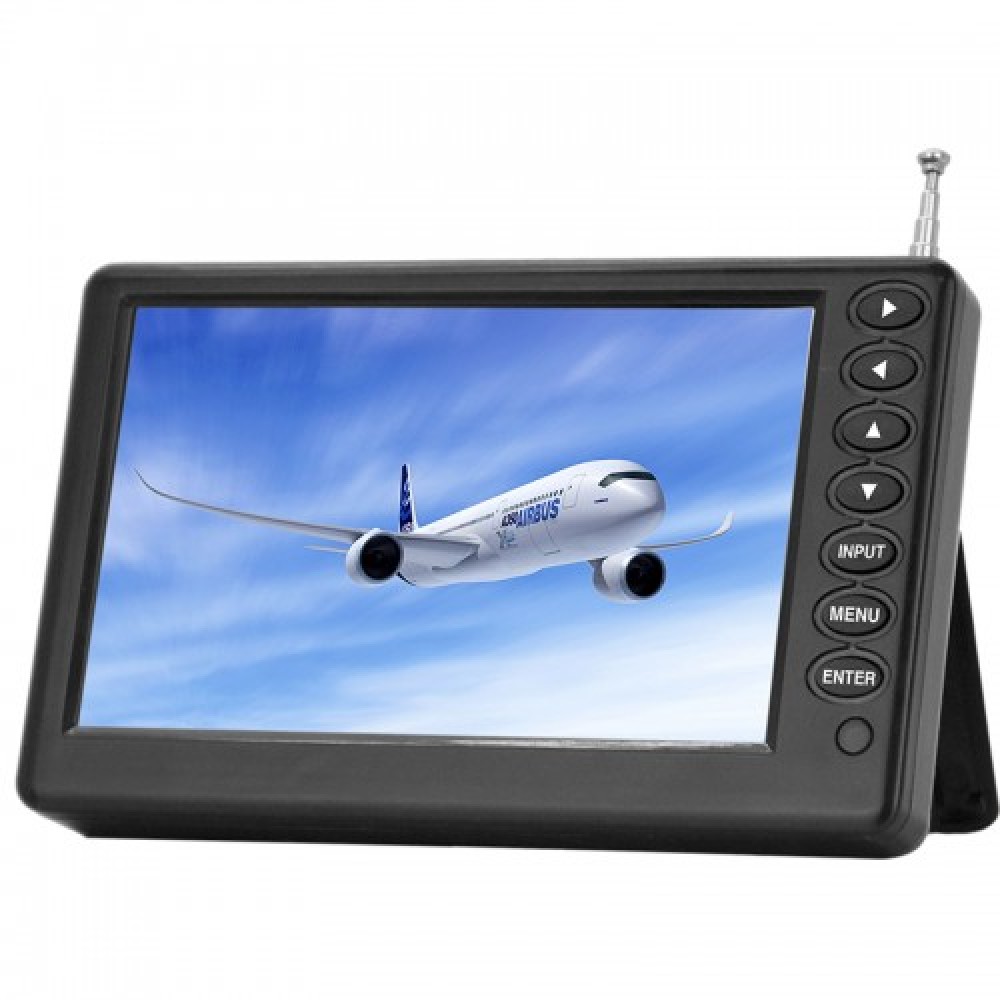 5" портативен телевизор Vivas TV5, 5 инча, 12/220V, Цифров тунер DVB-T2, Мултимедия, Акумулаторна батерия
