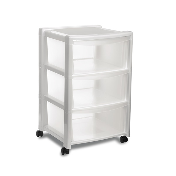 Шкаф StefanplastLibera с 3 чекмеджета, бял