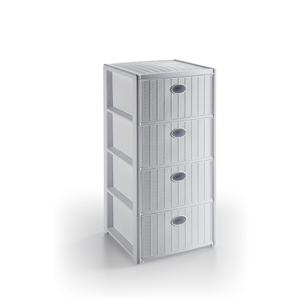 Шкаф Stefanplast Elegance с 4 чекмеджета, бял