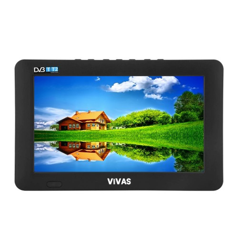 7" портативен телевизор Vivas TV7, 7 инча, 12/220V, Цифров тунер DVB-T2, Мултимедия, Акумулаторна батерия