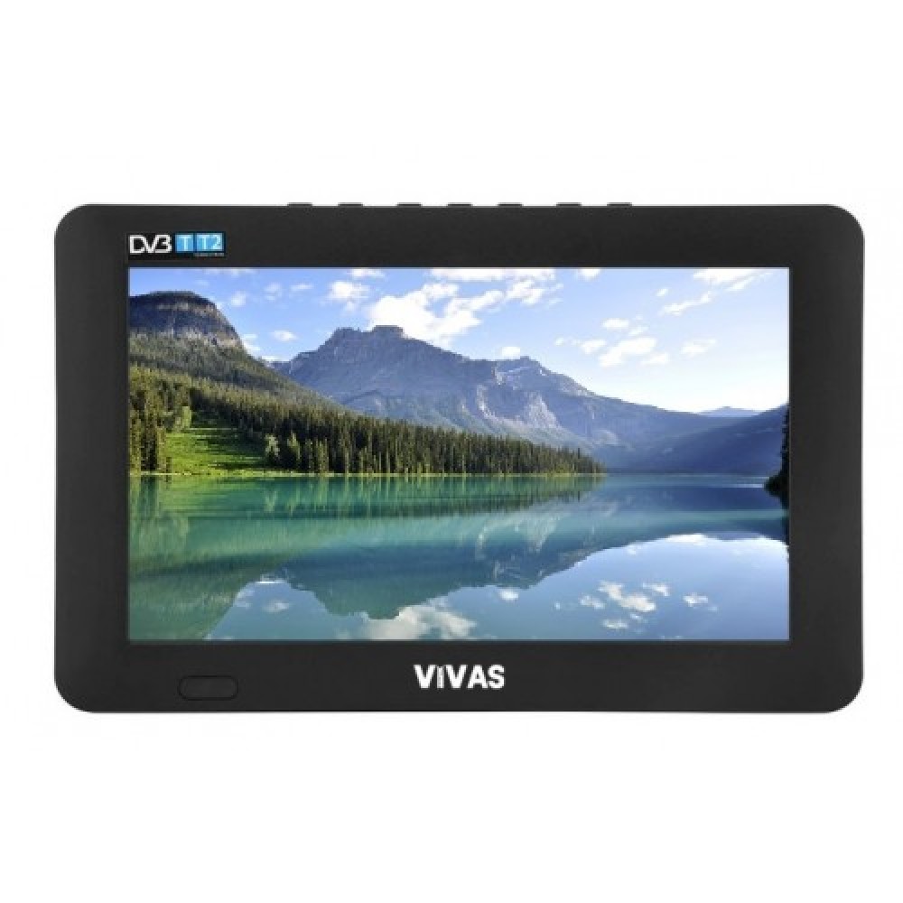 8" портативен телевизор Vivas TV8, 8 инча, 12/220V, Цифров тунер DVB-T2, Мултимедия, Акумулаторна батерия