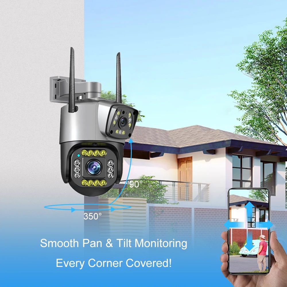 Безжична IP Камера Smart Technology SC-02, FULL HD, Нощно виждане, Двойна леща 4MP