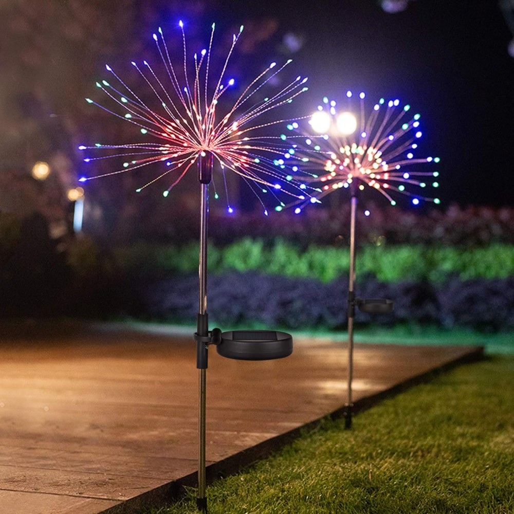 LED соларно градинско осветление цветен фонтан Smart Technology Fireworks, 2 бр. в комплект