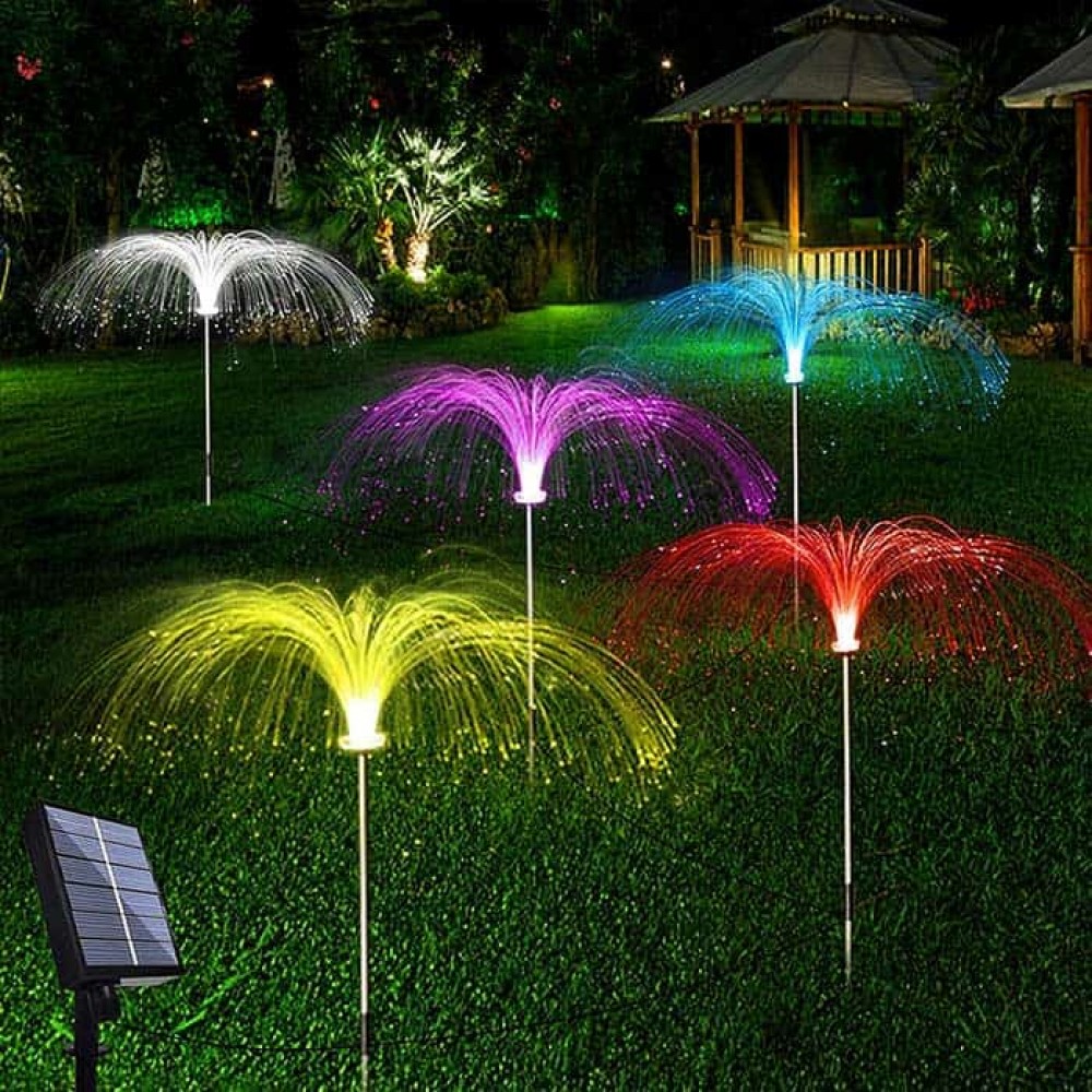 LED соларно градинско осветление цветен фонтан Smart Technology Flower Fountain, 2 бр. в комплект