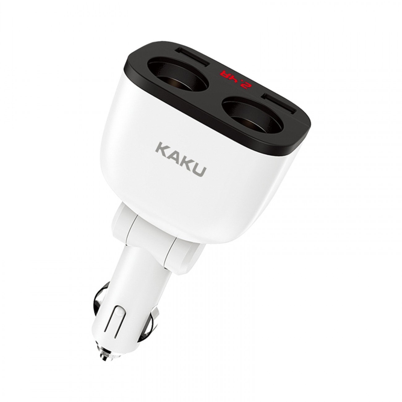 Разклонител за запалка KAKU KSC-155 LEISHEN, 2 бр. USB, 2 бр. гнезда за запалка, 3.1A, Дисплей
