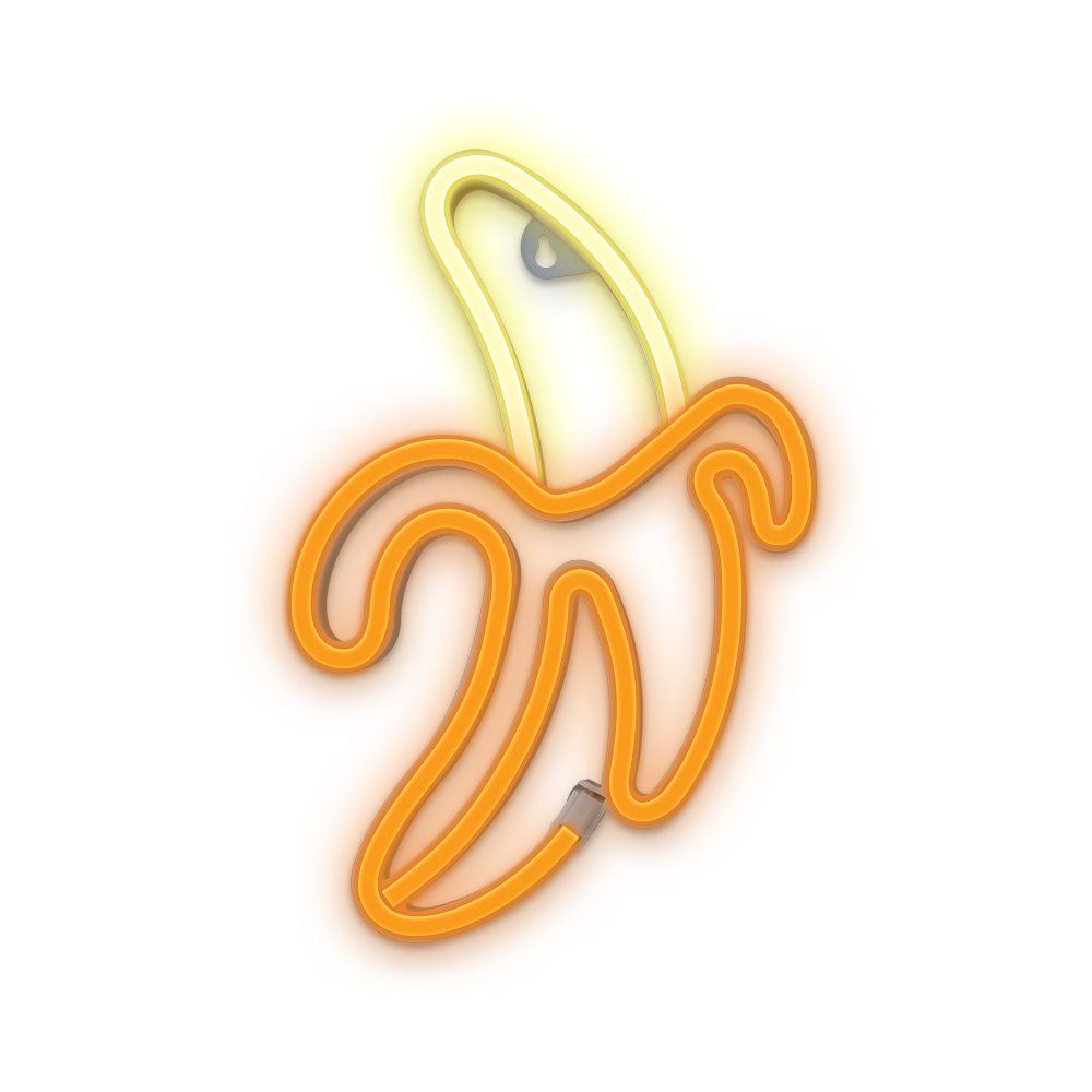 Неонова LED светлина BANANA, USB захранване, Батерии